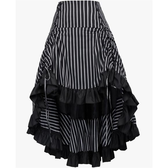 Belle Poque Elegant Steampunk Victorian Punk Skirt Asymmetric Skirt - Picture 3 of 5